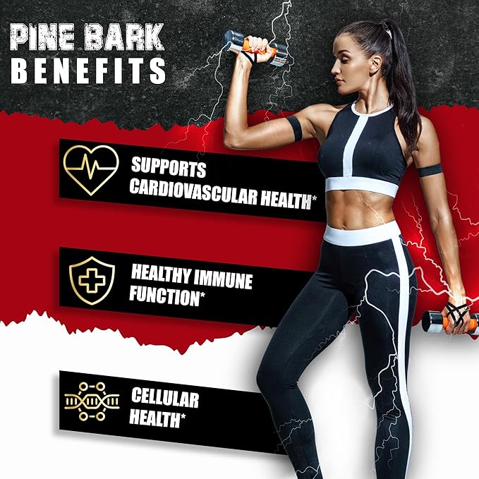 Pine Bark Capsules with Ashwagandha, Turmeric, Green Tea, Garcinia Cambogia, Moringa, Grape Seed, and Black Pepper - 150 Count - 5 Month Supply