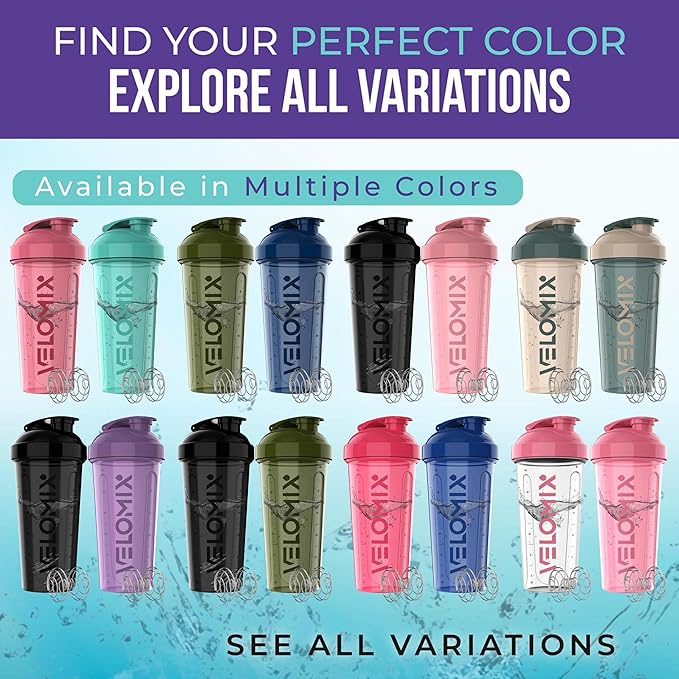 -2 Pack- 28 oz Protein Shaker Bottles for Protein Mixes - 2x Wire Whisk | Leak Proof Shaker Cups for Protein Shakes | Protein Shaker Bottle Pack | Shakers for Protein Shakes-Black&Transparent
