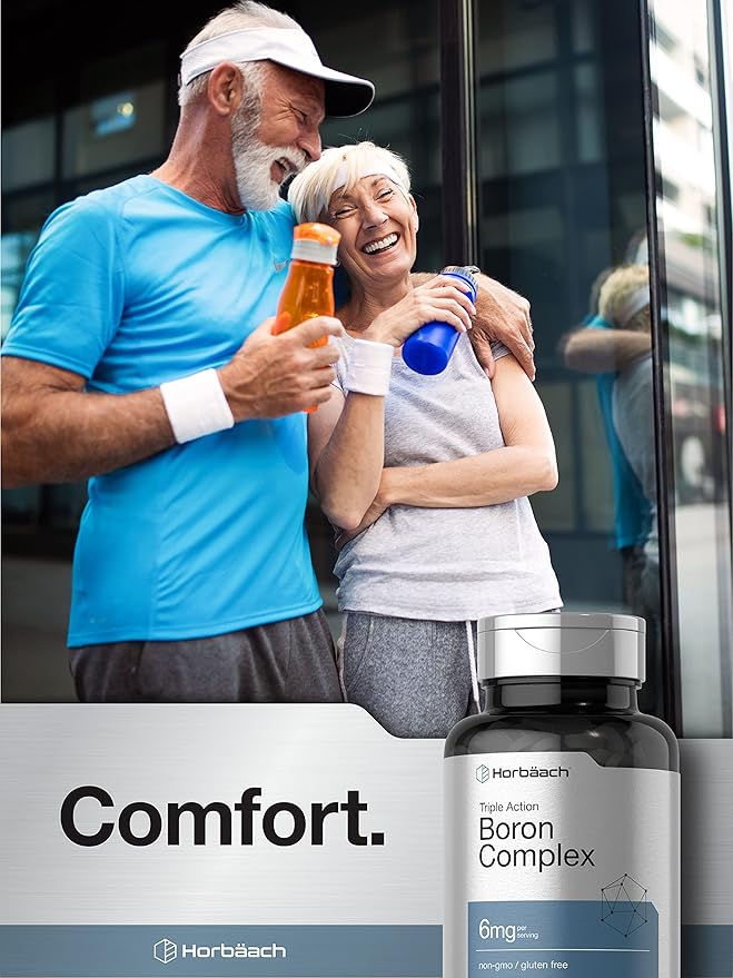 Horbäach Triple Boron Complex 6 mg Supplement | 300 Tablets | for Men and Women | Vegetarian, Non-GMO & Gluten Free | Triple Action Boron Citrate, Boron Glycinate, Boron Asparate