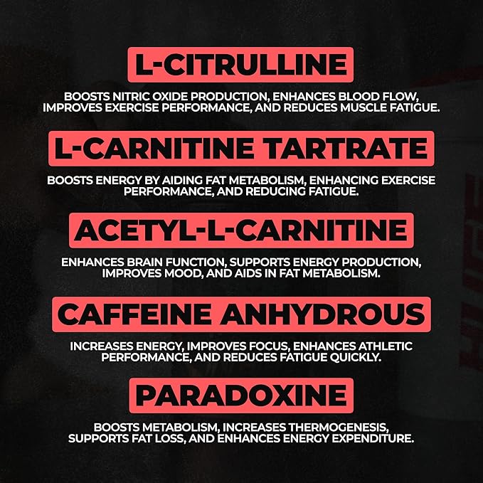 Wrecked Inferno - Thermogenic Pre Workout For Men & Women, Increase Energy, Boost Thermogenesis & Metabolism, Enhance Exercise Performance - Contains L-Citrulline, L-Carnitine, Beta-Alanine & More