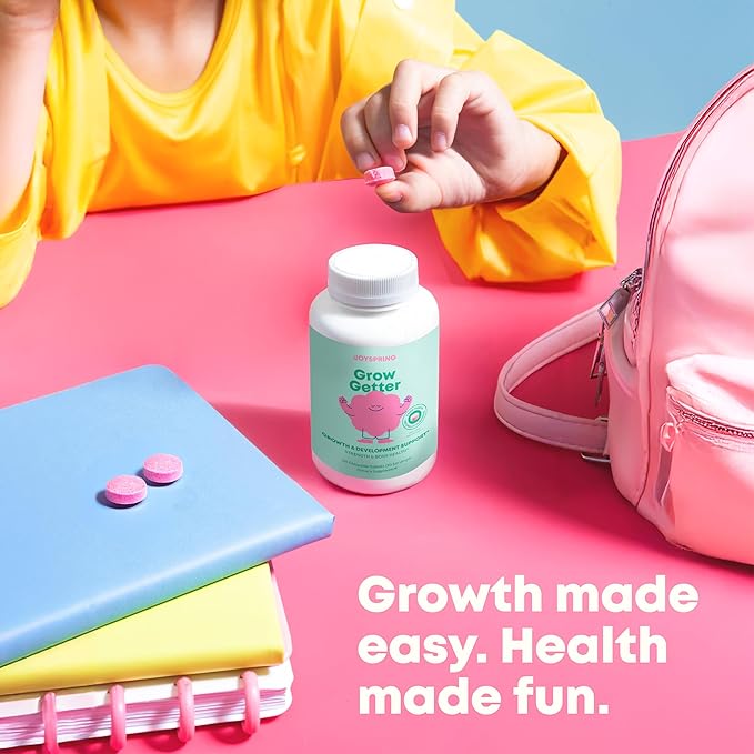 JoySpring Growth Vitamins for Teens & Height Support for Kids - Enourages Stronger Bones & Healthy Natural Growth - Sugar Free - L-Arginine, L-Lysine, Zinc, Vitamin D & K2-30 Servings