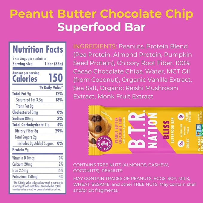 B.T.R. Nation Superfood Keto Protein Bars - Plant Based Vegan Protein | (4 Pack) (Sampler Pack) | Low Carb Food, Low Calorie, Gluten Free, No Sugar Alcohols, Boosted with Superfoods!