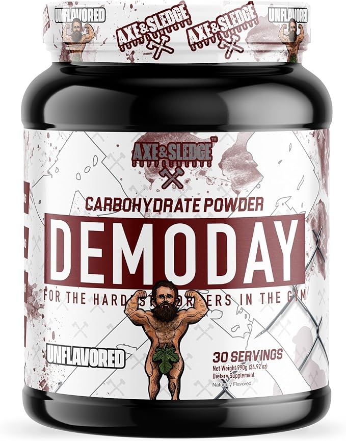 Axe & Sledge Supplements Demo Day Intra-Workout Carbohydrate Powder with Cluster Dextrin, Carb10, Hydromax, & Palatinose, Enhances Performance and Pumps, 30 Servings (Unflavored)