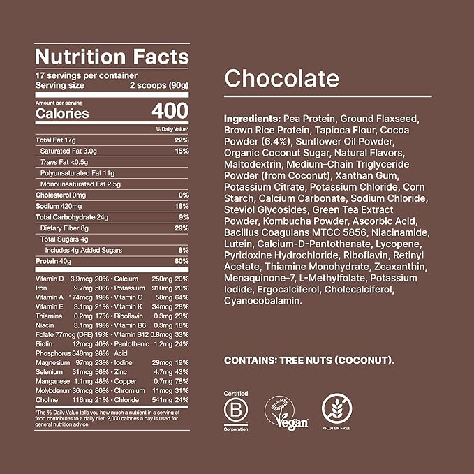 Huel Black Edition | Chocolate 40g Vegan Protein Powder | Nutritionally Complete Meal | 27 Vitamins and Minerals, Gluten Free | 17 Servings | Scoop not Included to Reduce Plastic