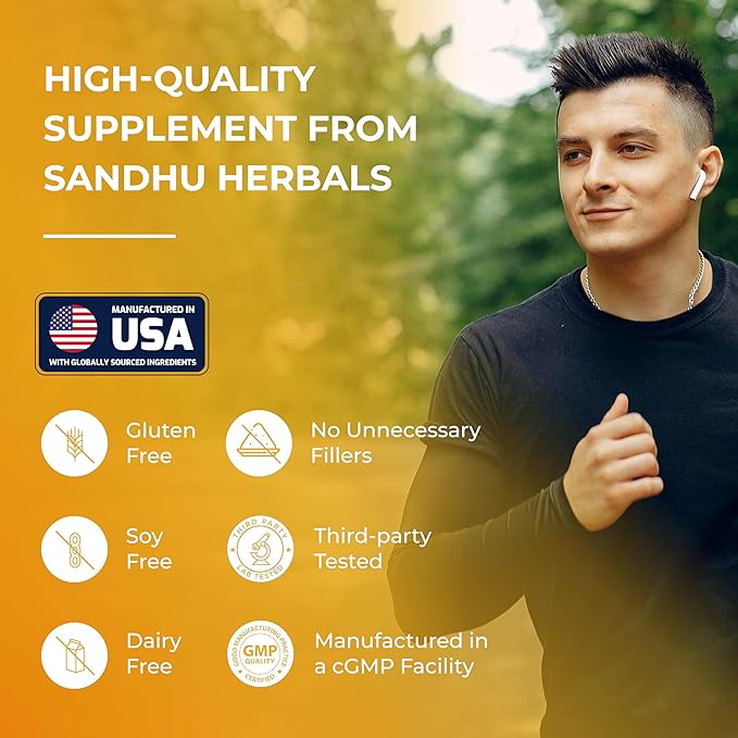 Sandhu Herbals Ashwagandha Supplement| 120 Organic 4 in 1 Capsules, 2 Months Supply| with Zinc, Black Pepper & Holy Basil Extract| Supports Immune Health| Non-GMO