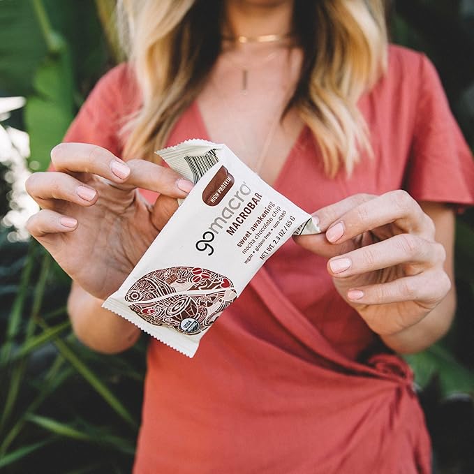 GoMacro MacroBar Organic Vegan Protein Bars - Mocha Chocolate Chip (2.3 Ounce Bars, 12 Count)