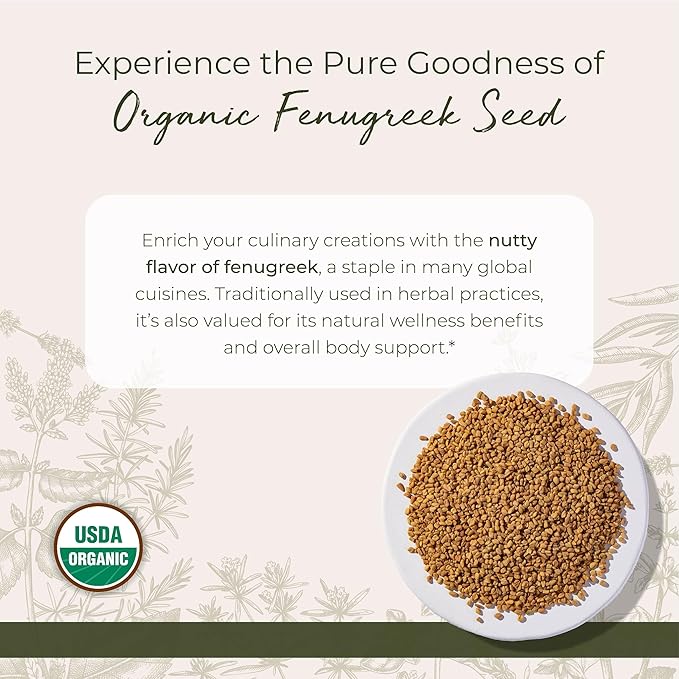 Starwest Botanicals Organic Whole Fenugreek Seed, 1 Pound Bulk Spice