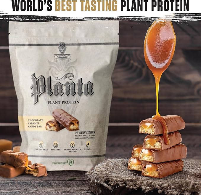 Ambrosia Planta - Premium Organic Plant-Based Protein | Vegan & Keto Friendly | Candy Bar