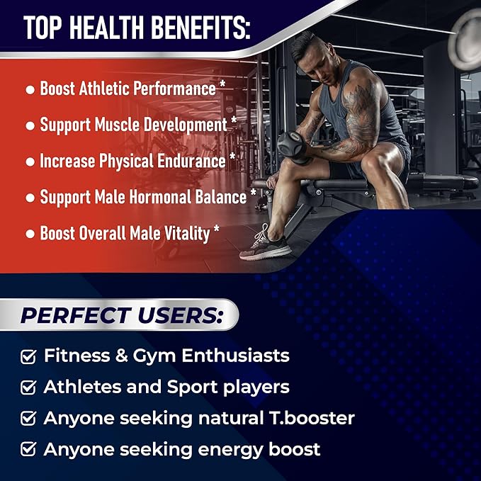Fadogia Agrestis Supplement with Turkesterone Tongkat Ali Maca Root Panax Ginseng VIT D3 - Male Energy, Strength and Memory Support