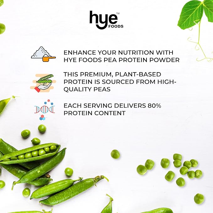 HYE FOODS Premium Pea Protein Powder | 2 lb | Vegan Protein Powder | Gluten Free | Unflavored | Easy to Digest | 100% Peas | 30 Servings