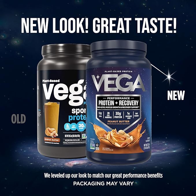 Vega Premium Sport Protein Peanut Butter Protein Powder, Vegan, Non GMO, Gluten Free Plant Based Protein Powder Drink Mix, NSF Certified for Sport, 28.7 oz