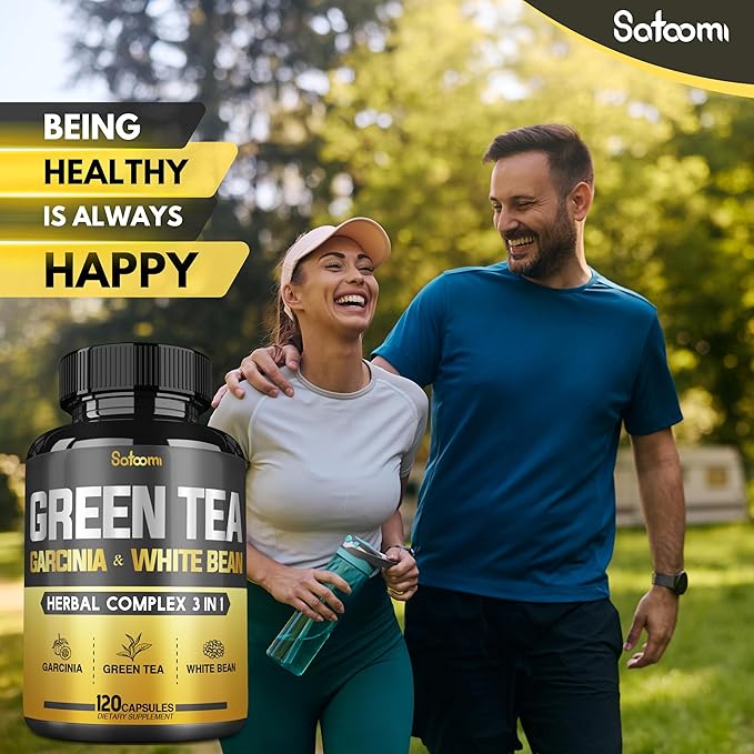 Green Tea Extract Pill EGCG 16000Mg per Serving with 12000Mg Green Tea, 2000Mg Garcinia Cambogia & 2000Mg White Kidney Bean - Support Body Balance, Heart & Immune Health - 120 Capsules 2 Month Supply