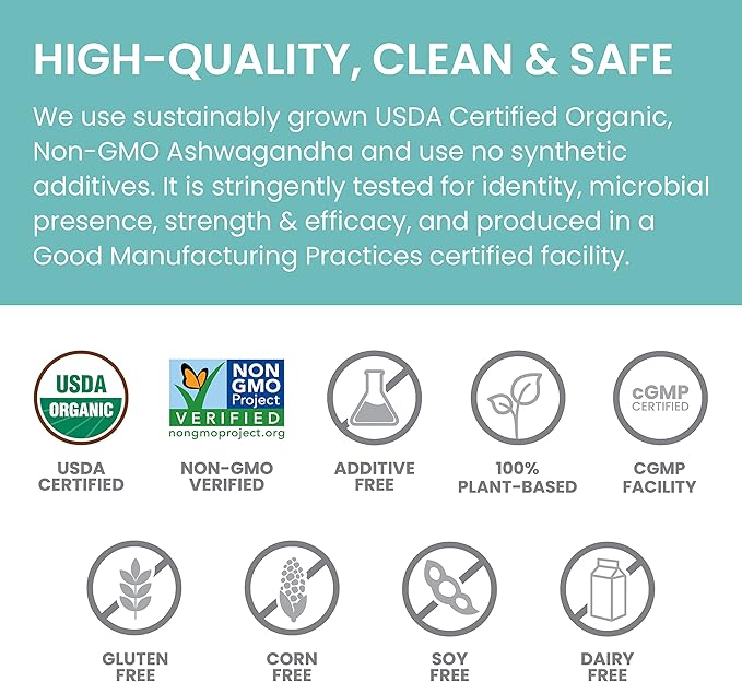 Himalaya Organic Ashwagandha Powder, Adaptogenic Superfood for Protein Shakes & Smoothies, 7.9 oz, 3 Month Supply