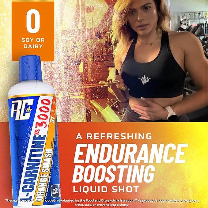 Ronnie Coleman Signature Series L-Carnitine XS 3000 Liquid, Amino Acids Metabolism and Lean Muscle Strength Support, Stimulant Free, Sugar Free, Zero Carbs, Orange Smash, 16 Oz