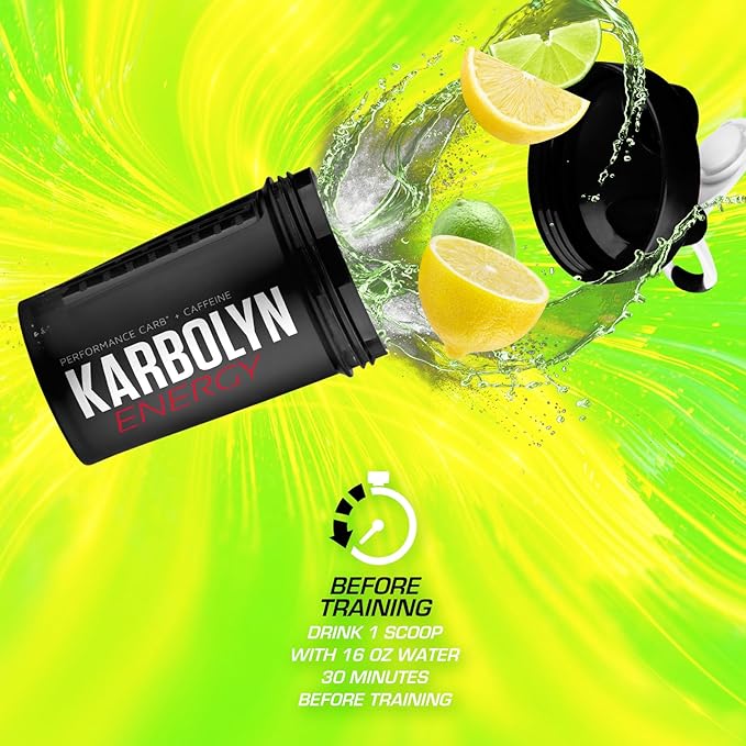 EFX Sports Karbolyn Energy | Performance Carbohydrate Powder + Caffeine | Carb Load & Energize | 250mg Caffeine | Sugar Free | 36 Servings (Lemon Lime)