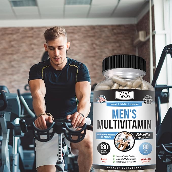 Kaya Naturals Multivitamin for Men - Men's Prostate Multivitamin - Multi Mineral Daily Supplement - Pills for Men - Supports Healthy Prostate - Vitaminas para Hombres - 180 Veggie Capsules