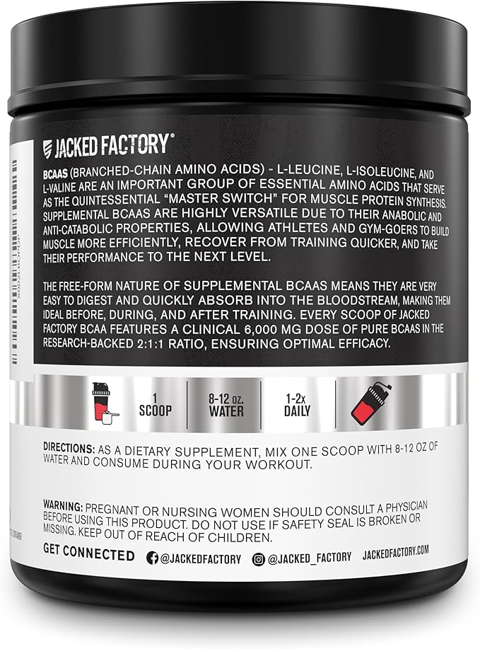 Jacked Factory Nitrosurge Shred Thermogenic Pre-Workout in Watermelon & BCAA in Fruit Punch for Body Recomposition, Muscle Building and Recovery