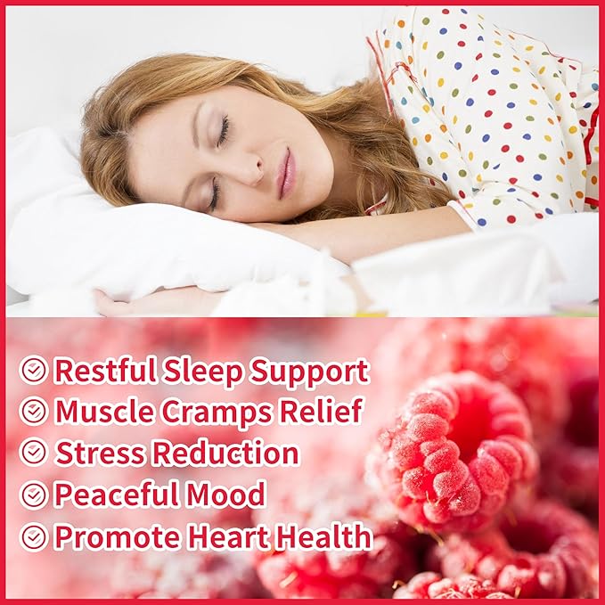90 CT Magnesium Glycinate Gummies 1000mg - Sugar Free Magnesium Potassium Supplement with Vitamin D, B6, CoQ10 for Calm Mood & Sleep Support - 90 Raspberry Gummies