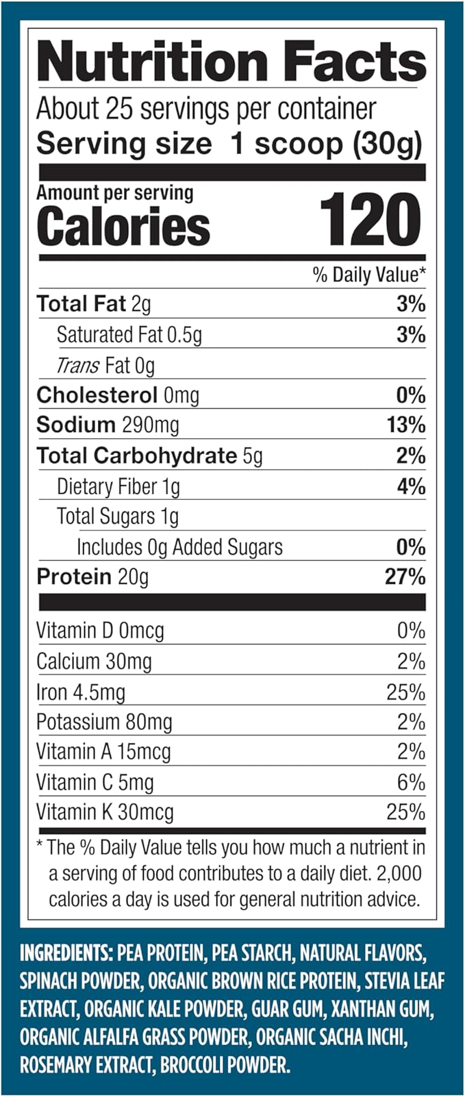 Vega Protein and Greens Protein Powder, Vanilla - 20g Plant Based Protein Plus Veggies, Vegan, Non GMO, Pea Protein for Women and Men, 1.7 lbs (Packaging May Vary)
