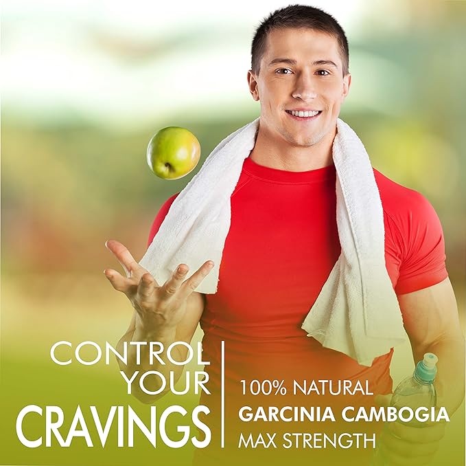 100% Pure Garcinia Cambogia Extract with 95% HCA - Manage Food Cravings - Best Carb Blocker for Women & Men - Max Strength Garcinia Cambogia Raw Diet Pills Made in USA - 60 Veggie Capsules