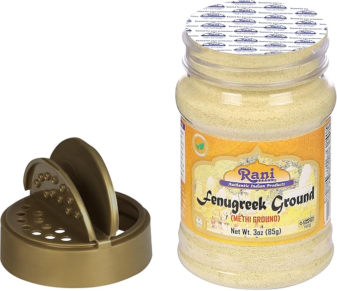 Rani Fenugreek (Methi) Seeds Ground Powder 3oz (85g) PET Jar, Trigonella foenum graecum ~ All Natural | Vegan | Gluten Friendly | Non-GMO | Kosher | Indian Origin, used in cooking & Ayurvedic spice