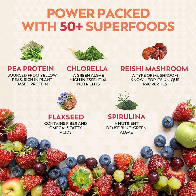 Veeg All in One Protein Smoothie Powder – Vanilla Protein Powder, Vegan Collagen, Greens Superfood Powder, MCT Oil Organic, Multivitamin, Sugar Free, Meal Replacement, Digestive Enzymes,15 Servings