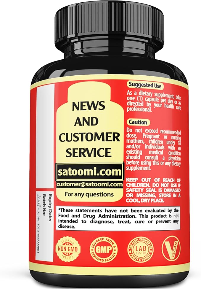 Satoomi 9in1 Tongkat Ali Root Extract - Ashwagandha, Tribulus Terrestris - 90 Capsules for 3 Months - Support Strength, Energy & Healthy Immune