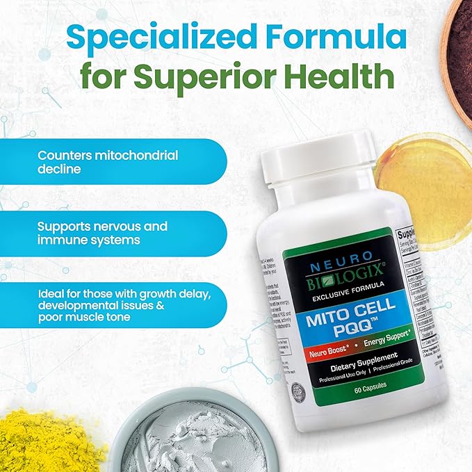 Mito Cell PQQ Supplement for Optimal Mitochondrial Support - Pyrroloquinoline Quinone Supplement to Promote Enhanced Energy & Performance & Cognitive Function - with CoQ10, NADH, Vitamin C & More