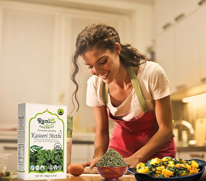 Rani Organic Fenugreek Leaves Dried (Kasoori Methi) 3.5oz (100g) ~ All Natural | Vegan | Gluten Friendly | NON-GMO | Indian Origin | USDA Certified Organic