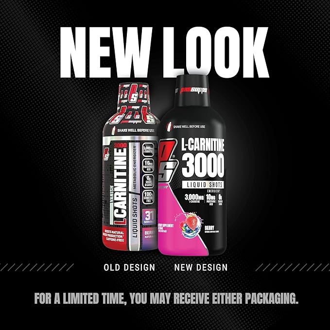 PROSUPPS L-Carnitine Liquid 3000, Stimulant-Free Liquid Shots for Men & Women - Clean Workout Drink for Energy, Performance & Muscle Recovery - No Sugar, No Carbs - 31 Servings, Berry