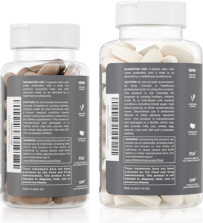 Pure for Men Peak Performance Pack | Support Strength, Energy, Endurance & Physical Activity | Stimulate Workouts with Ashwagandha & L-Arginine | 60 Capsules & Pump Enhancer, 90 Tablets