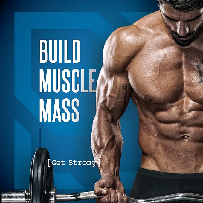 Siren Labs D1-T Strength Testosterone Booster for Men Mass Gainer with D-Aspartic Acid - Monster Muscle Mass-Building - Test Booster Suppression of Estrogen Anabolic Muscle Growth (120 Capsules)