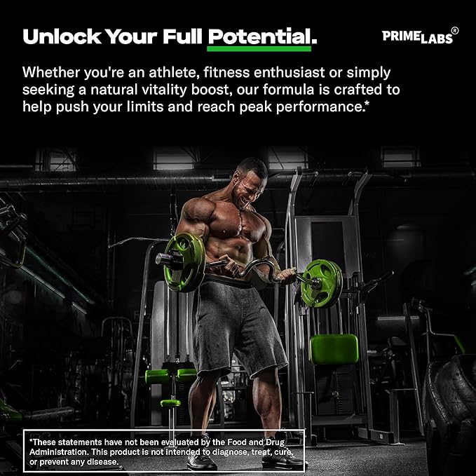 Prime Labs Tribulus Terrestris for Men 1300mg - Enhanced with 95% Saponins - Energy, Vitality, Strength - 120 Count