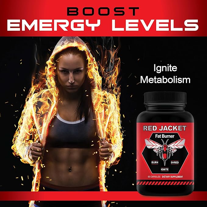 Red Jacket Thermogenic Fat Burner – Advanced Weight Loss Pills for Energy Boost, Metabolism Ignite, Extreme Shred, and Focus – Ultra Potent Diet Supplement for Lean Body and Performance Power