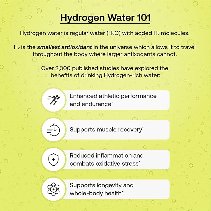 Hydrofy Hydrogen Water + Electrolytes Drink Mix | Superior Hydration Packets with Molecular Hydrogen (H2), Sodium, Potassium, Magnesium, Calcium, and Minerals | No Sugar | Lemon Lime | 25 ct