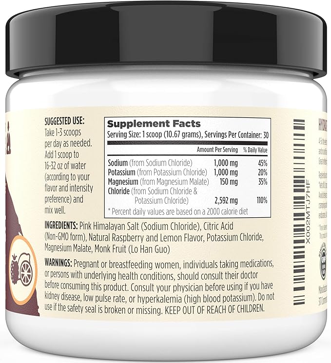 Keto Electrolyte Powder & Hydration Supplement | 1000mg Potassium & Sodium, 150mg Magnesium | No Sugar & Stevia, Sweetened with Monk Fruit Only | Natural Raspberry Lemon (30 Servings)