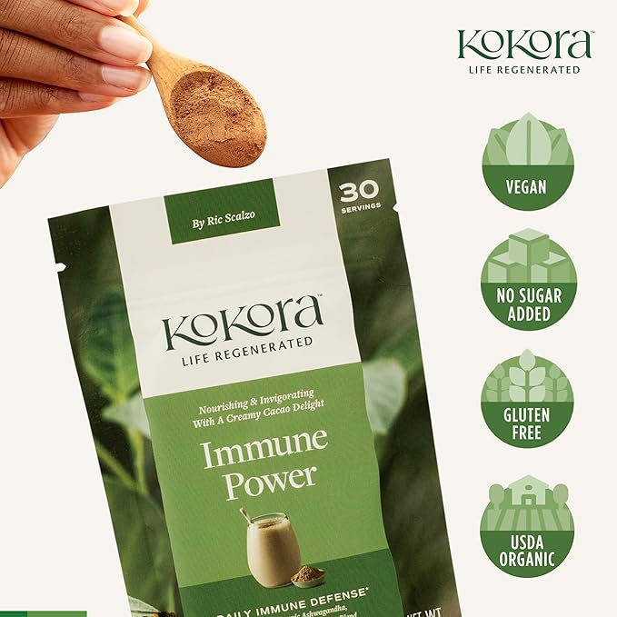 Immune Power - Organic Ashwagandha Root Powder Blend - Including Cordyceps & Reishi Mushrooms - Supports a Healthy Immune Response* - Vegan, Gluten Free, No Added Sugar - 30 Servings - 120g