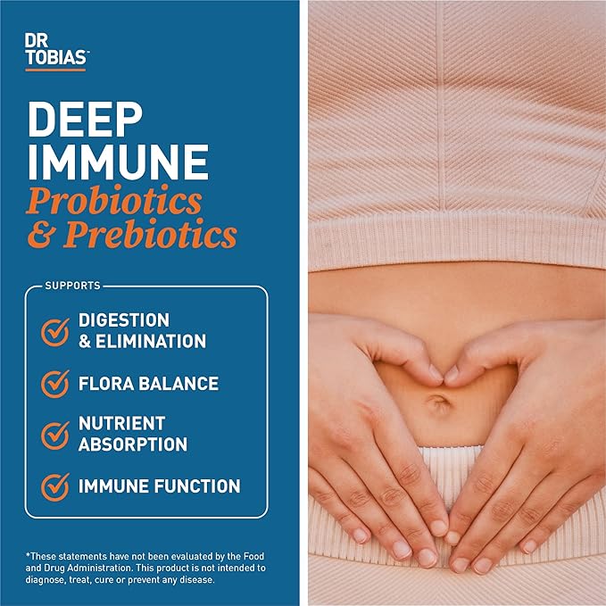 Dr. Tobias Probiotics 30 Billion & Deep Immune with Prebiotics for Digestion & Gut Health