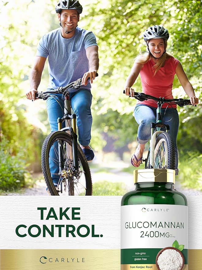 Carlyle Glucomannan Capsules | 200 Count | Soluble Fiber Pills | Non-GMO, Gluten Free Supplement