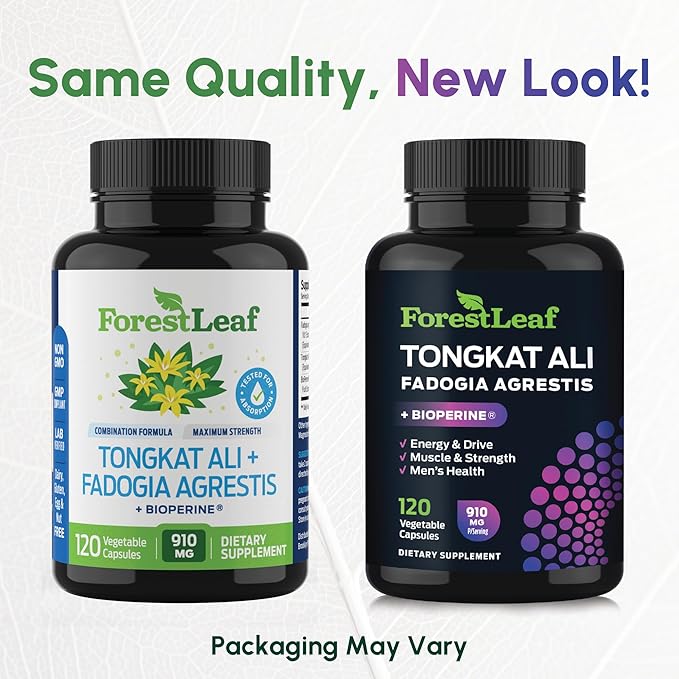 Tongkat Ali and Fadogia Agrestis for Men Supplement w/BioPerine - Tonkat-Ali Max Strength 200:1 Extract - Long Jack Tongkat-ali for Men - Muscle Growth, Performance & Energy - 120 Powder Capsules