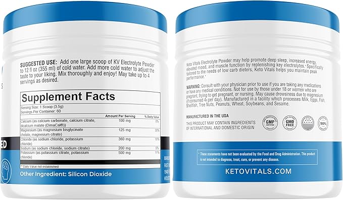 Keto Vitals Unflavored Electrolyte Powder | Keto-Friendly Electrolytes with Potassium, Magnesium, Sodium, Calcium | Keto Electrolytes Supplement Drink Mix | Sugar-Free, Zero Calories, Zero Carbs