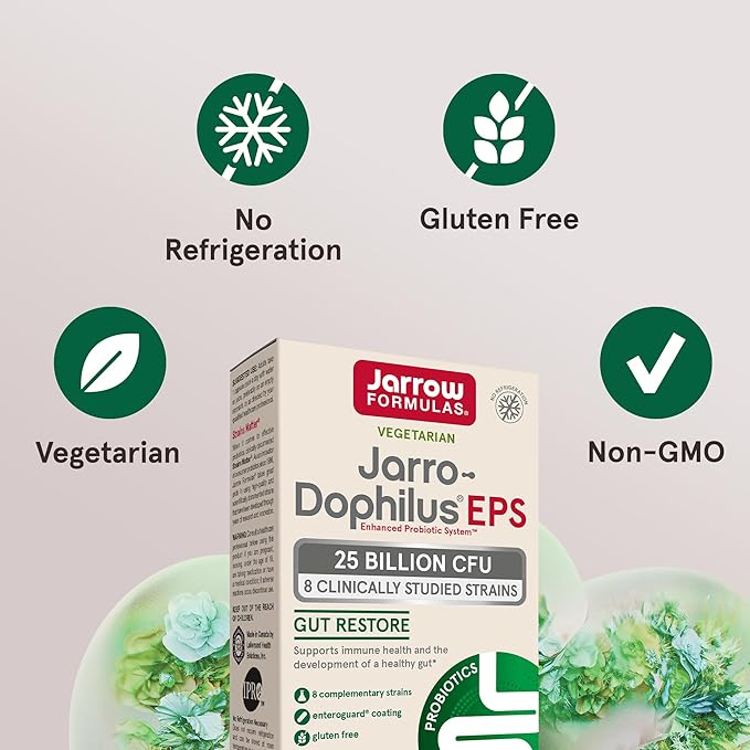 Jarrow Formulas Probiotics for Women and Men Digestive Health - Probiotic Nutritional Supplements, Gut Health, 25 Billion CFU, 30 Capsules, 30 Day Supply