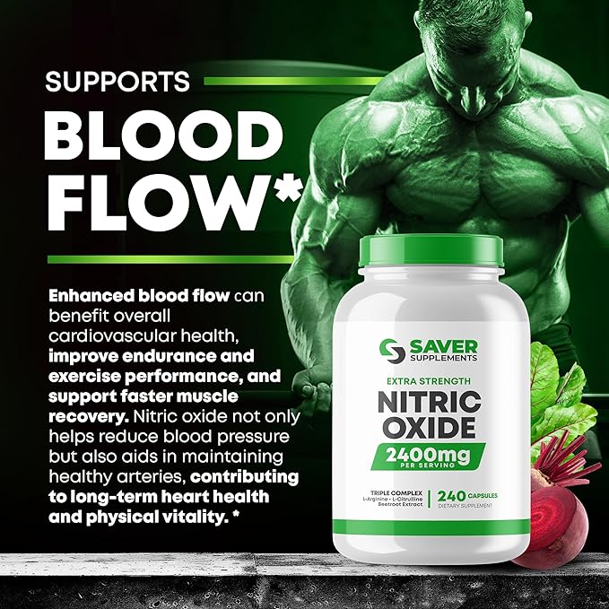 Nitric Oxide Supplement 2400mg with L-Arginine, L-Citrulline and Beet Root Extract, 240 Capsules