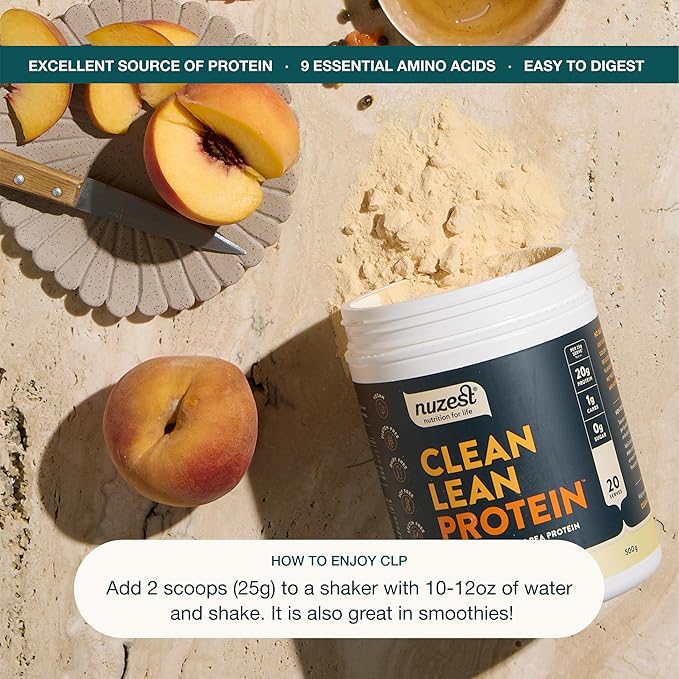 Nuzest - Vegan Pea Protein Powder - Clean Lean Protein, Premium Plant Based Protein Powder, Dairy Free, Gluten Free, GMO Free Protein Shake, Rich Chocolate, 8.8 oz