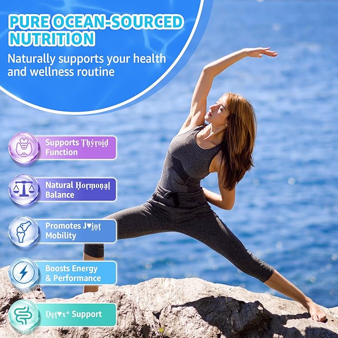 Sea Moss Gummies + Omega-3 Vegan for Man Women, Organic Irish Seamoss Supplement w/Ashwagandha, Turmeric, Elderberry, Vitamins D3, B12, C, Burdock Root, Bladderwrack, for Brain, Energy, Immunty, 60Cts