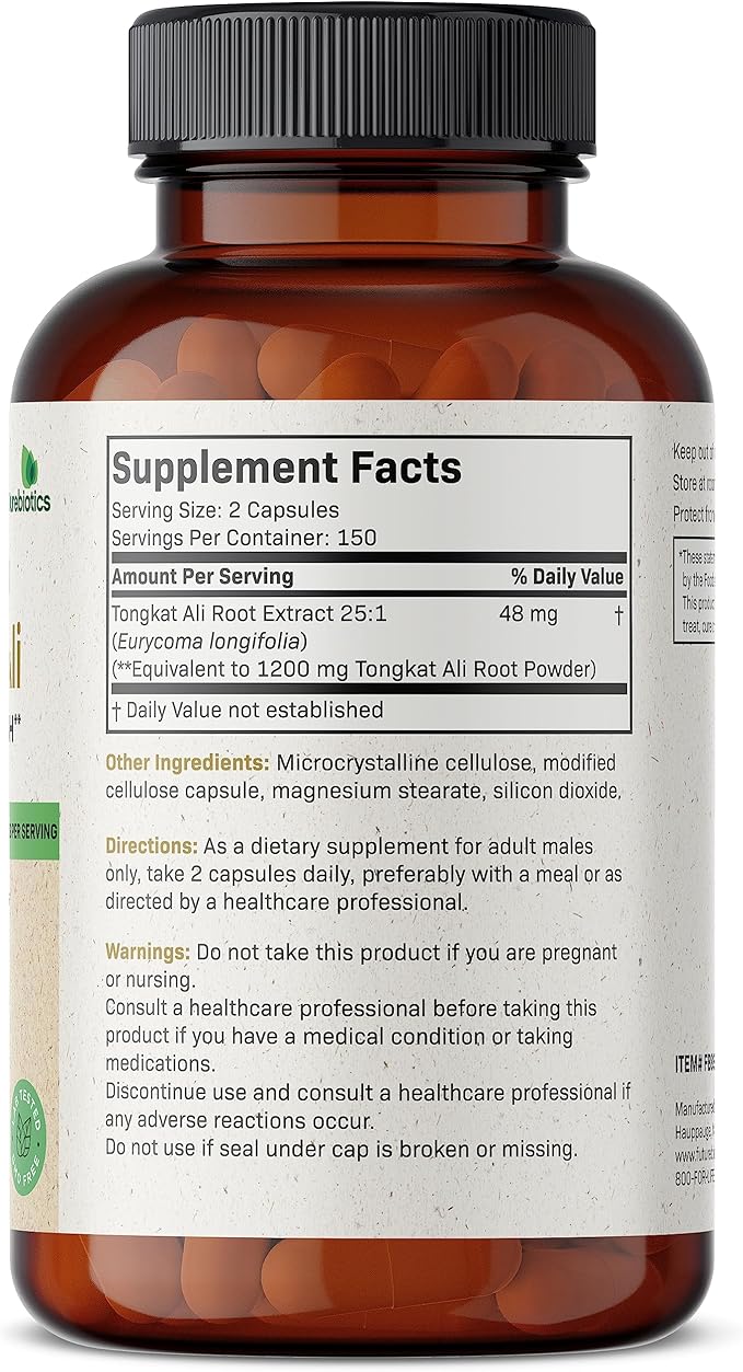 Futurebiotics Longjack Tongkat Ali Extra Strength Energy & Stamina Support - Non-GMO, 300 Vegetarian Capsules