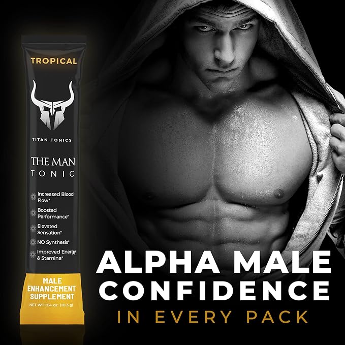 Extra Strength Male Enhancing Supplement Powder–Tongkat Ali, Maca Root, Beet Root, Horny Goat Weed, L-Citrulline–Nitric Oxide Booster & Testosterone Support for Men (Tropical-1 Stick)