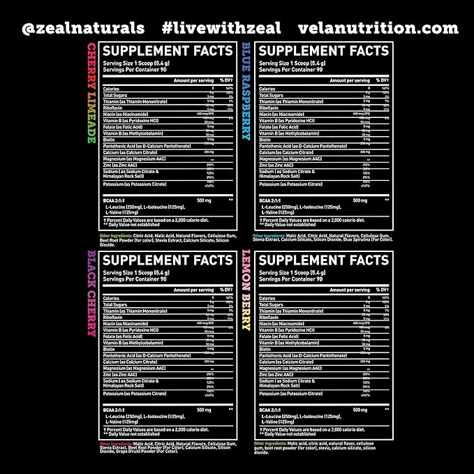 Enhanced Electrolyte Powder Stick Packs (Variety Pack - 20 Packets) w 0 Sugar +BCAAs +B-Vitamins Electrolyte Supplement w Potassium Zinc & Magnesium for Hydration - Keto Electrolytes