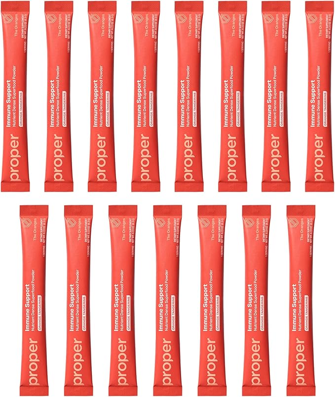 Proper, The Oranges Immune Support Supplement. Orange Tangerine Drink Mix. Elderberry Vitamin C and Zinc Complex with Echinacea, Immunity Vitamins, Phytonutrients and Gut Health Probiotic