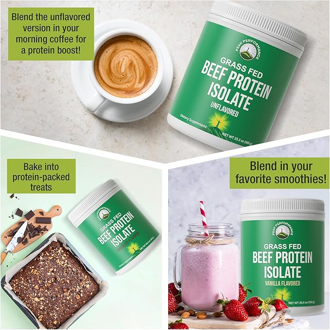 Grass Fed Beef Protein Powder - Lactose Free Great Tasting Beef Protein Isolate. Complete Animal Based Non Dairy Paleo Carnivore Supplement for Prime Muscle Building. No Whey. Chocolate Flavor